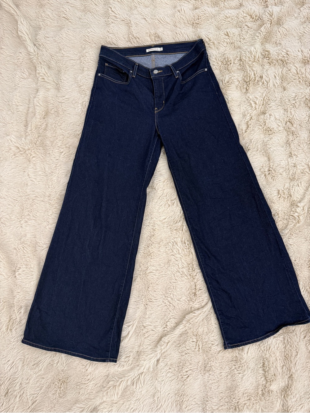 Levi's Dark Blue Shaping Wide Leg Jeans 31x32